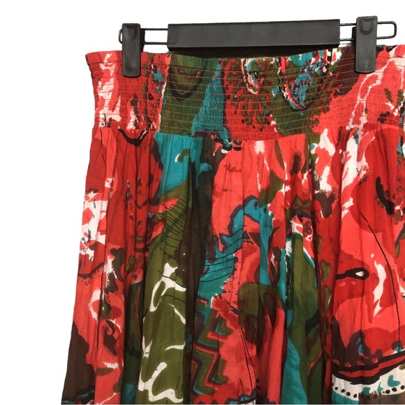 Mixed Paisley Pattern Handkerchief Hem Boho Multicolor Boho Skirt - Picture 3 of 4